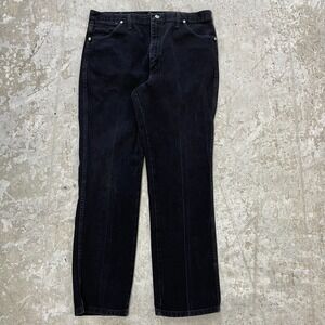 Wrangler Jeans 37x32 Black Pants 933 Silver‎ Cowboy Western Denim Tag 38x32